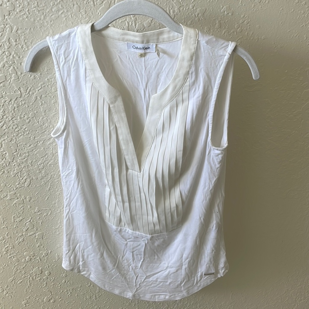 Calvin Klein white tank top - good for work / business casual / business formal!